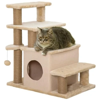 Afbeelding van PawHut Hundetreppe mit Hütte D06 160V02