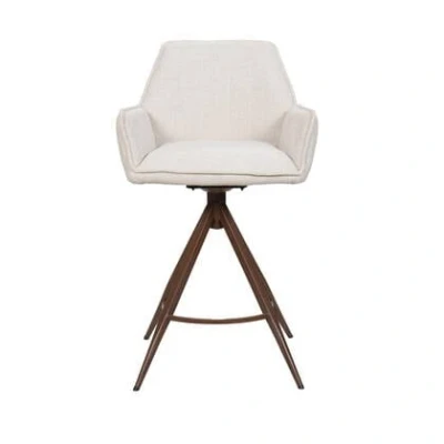 Afbeelding van Giga Meubel Barstoel BeigeWalnoot Zithoogte 66cm Noa Set van 2