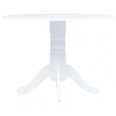 Afbeelding van Eettafel 106 cm massief rubberwood wit