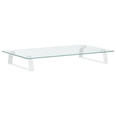 Afbeelding van vidaXL Monitorstandaard 60x35x8 cm gehard glas en metaal wit