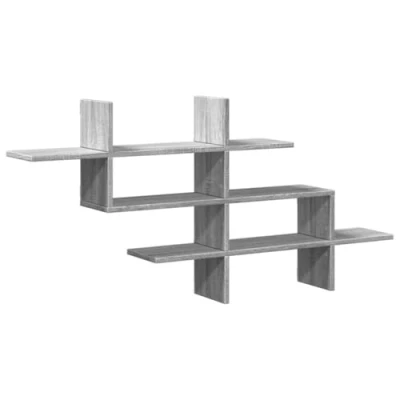 Afbeelding van vidaXL Wandschap 124,5x18x60,5 cm bewerkt hout grijs sonoma eikenkleur