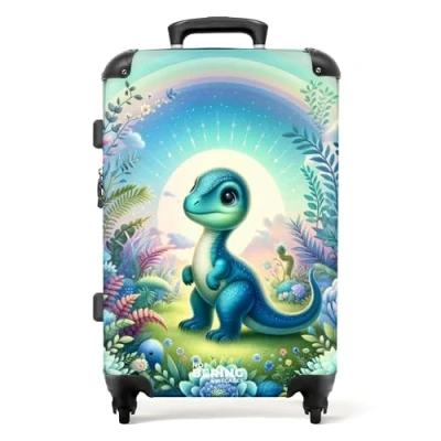 Afbeelding van NoBoringSuitcases.com® Kindertrolley jongens met dino Reiskoffer kinderen 20 kg bagage