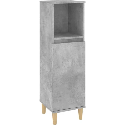 Afbeelding van Badkamerkast 30x30x100 cm bewerkt hout betongrijs