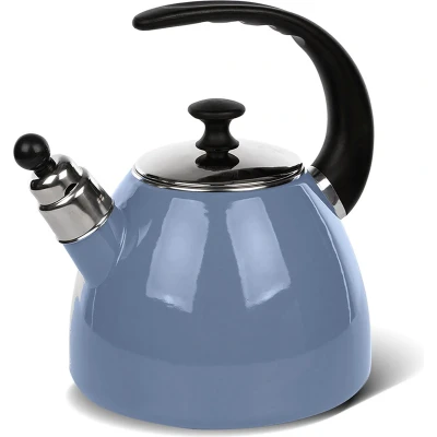 Afbeelding van Altom Design Balbina exclusieve fluitketel emaille blauw / paars 2.5 Liter geschikt voor alle warmtebronnen ook inductie Retro Limited edition