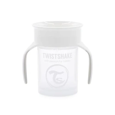 Afbeelding van Twistshake 360 leerbekers voor baby&#039;s, 230 ml, lekvrije drinkbeker graden rand, lekvrij, ergonomisch, BPA vrije kinderbeker, leerbeker wit