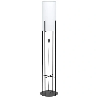Afbeelding van vloerlamp Glastonbury zwart/wit Wit Textiel EGLO