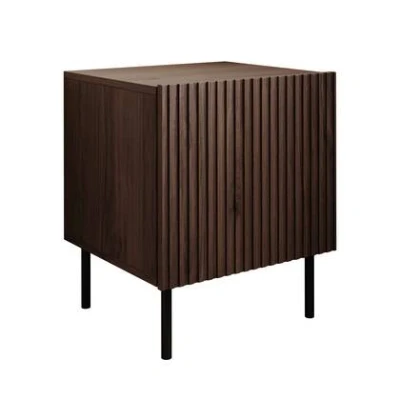Afbeelding van Meubella Nachtkastje Tartagal Donkerbruin eiken 45 cm Set van 2