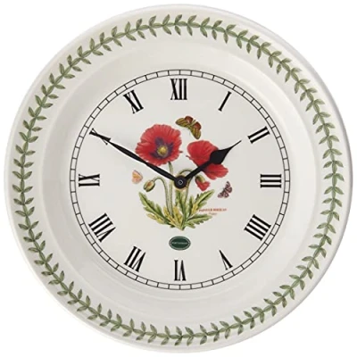 Afbeelding van Portmeirion Home &amp; Gifts Botanische tuin klaproos wandklok, veelkleurig (veelkleurig, 25,4 x cm)