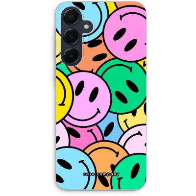 Afbeelding van Case Company® hoesje geschikt voor Samsung Galaxy A55 Smiley N1 Soft Cover Telefoonhoesje Bescherming aan alle Kanten en Schermrand