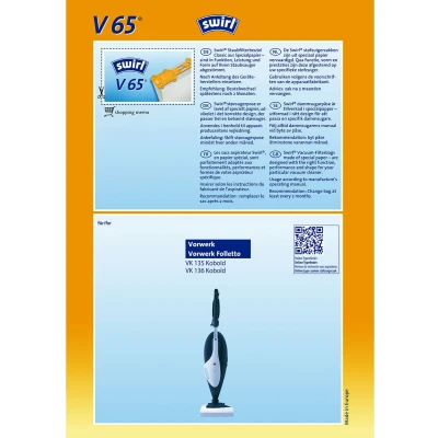Afbeelding van Swirl Stofzak V65, Stofzuigerzak