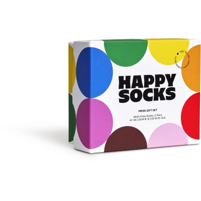 Afbeelding van Happy Socks Pride GIFT Unisex 2 PACK Sokken, Maat: 36 40, White