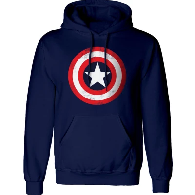Afbeelding van Henry Tiger Marvel Comics Avengers Captain America Shield Hoodie, Heren, Maat: XL, Navy blue