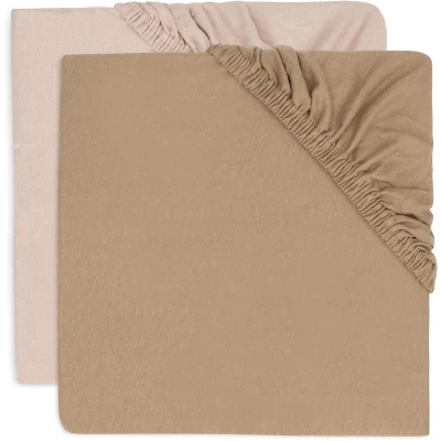 Afbeelding van Jollein Hoeslaken Jersey 60x120cm Wild Rose/Biscuit 2 Stuks
