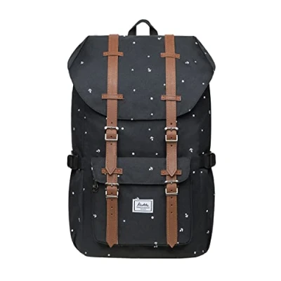 Afbeelding van KAUKKO Laptoprugzak, functionele buitentas voor reizen en kamperen, rugzak studenten, zwart 13, één maat, daypack