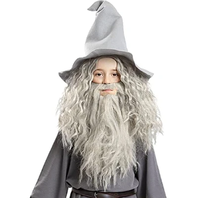 Afbeelding van FUNIDELIA Gandalf pruik met baard voor jongens Lord of the Rings