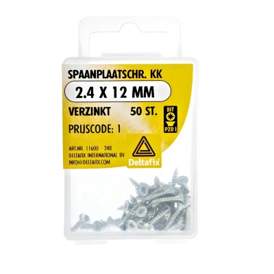 Afbeelding van Deltafix spaanplaatschroef platkop / kruiskop verzinkt 5.0 x 50 mm 25 st.