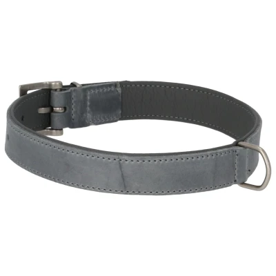 Afbeelding van Adori Halsband Vetleder Gevoerd Grijs&amp;Antraciet Hondenhalsband 60x2.5 cm