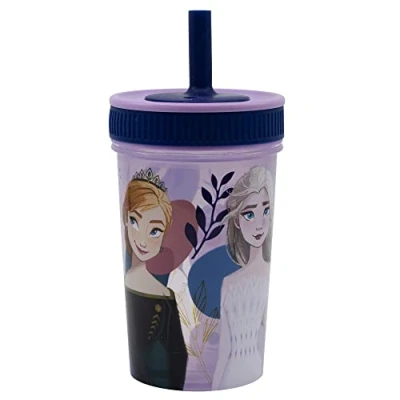 Afbeelding van Stor HERBRUIKBARE GOBELET VOOR KINDEREN MET SILICONEN RIET 465ML FROZEN TRUST THE JOURNEY