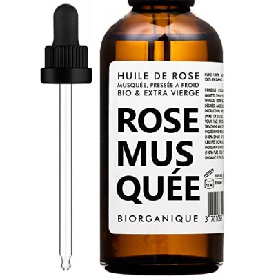 Afbeelding van Biologische rozenbottelolie 100% zuiver, natuurlijk, koudgeperst en biologisch 50 ml anti verouderingsverzorging, huid, littekens striae.