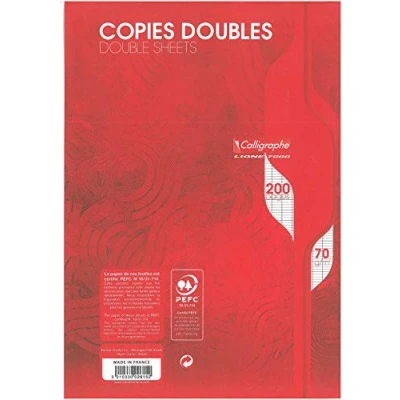 Afbeelding van Kalligraphe 7000 2615 dubbele kopieën, ongeperforeerd, 200 pagina&#039;s, groot geruit, A4, 70 g
