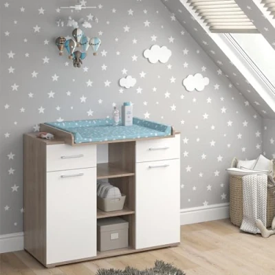Afbeelding van Vicco Luiercommode &quot;Leonie&quot;, Sonoma/wit, 113 x 100 cm
