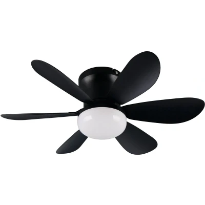 Afbeelding van Reality Leuchten Lund R67462132 Ventilateur de plafond à LED en plastique noir mat, 3 vitesses, fonctionnement été/hiver, télécommande, variateur, minuterie, veilleuse, couleur la lumière
