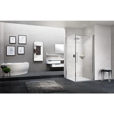 Afbeelding van Novellini Young 20 FG zijwand 6971x200cm voor G draaideur en 2GS vouwdeur chroom
