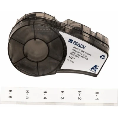 Afbeelding van Brady M21 500 499 tape vinyl zwart op wit 12,7 mm x 4,88 m (compatible)
