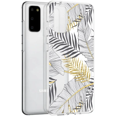 Afbeelding van iMoshion hoesje Geschikt voor Samsung Galaxy S20 Siliconen Design Meerkleurig / Zwart Goud Glamour Botanic