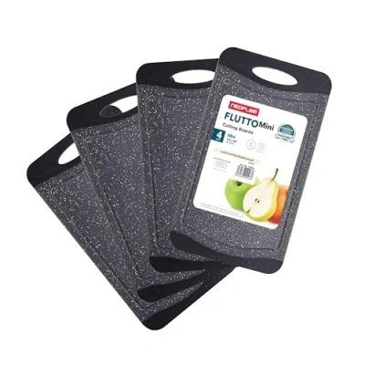Afbeelding van NEOFLAM® Set van 4 antibacteriële snijplanken kunststof, antislip snijplank, Microban® snijplanken, vaatwasmachinebestendige plank