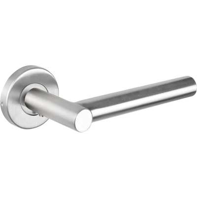 Afbeelding van Lavuzo deurkruk Grosetto RVS met rond rozet Per set Deurklink
