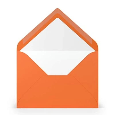 Afbeelding van PAPERADO 100 enveloppen DIN B6 oranje geribbeld g/m² zonder venster 17,8 x 12,5 cm met natte sluiting puntige klep
