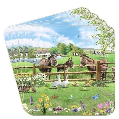 Afbeelding van Onderzetters set/4 Donkey Farm