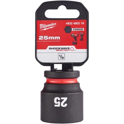 Afbeelding van MILWAUKEE 4932480319 SHOCKWAVE IMPACT DUTY 1/2&quot; slagvaste korte dop standaard 25 mm