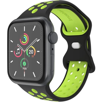 Afbeelding van imoshion Sport⁺ bandje voor de Apple Watch Series 1 t/m 9 / SE (38/40/41 mm) 10 (42 Maat S/M Black Volt