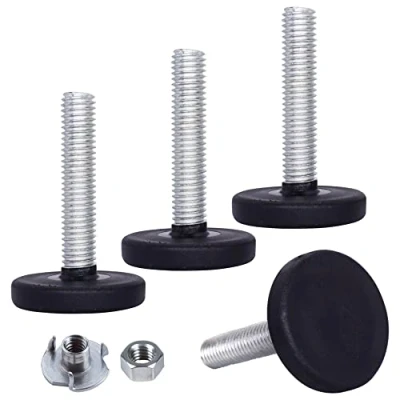 Afbeelding van SKIR&#039;CO 4 stuks M8 x 40 mm meubel nivelleringspoten verstelbare ronde metalen poten schroefdraadstang nivelleringsvoet (incl. moten)