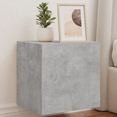 Afbeelding van Tv wandmeubel met LED verlichting 40,5x35x40 cm betongrijs
