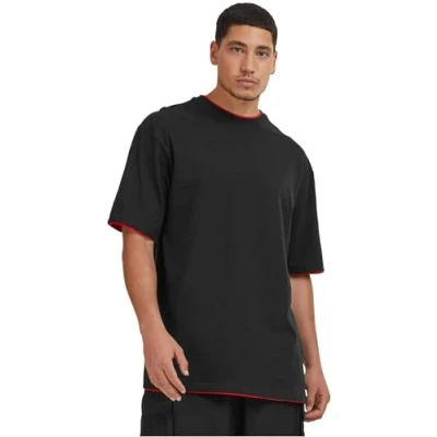 Image de Urban Classics Contrast Tall Tee T Shirt Homme, Multicolore (Blk/Red), XL
