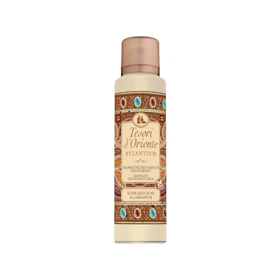 Afbeelding van TESORI D&#039;ORIENTE Byzantium Aroma deodorant, 150 ml, met zwarte roos en labdanum, 24 uur bescherming, wellnessritueel voor lichaam zintuigen