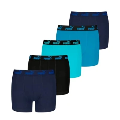 Image de PUMA Lot de 5 boxers basiques pour garçon, Bleu combo, 146 152