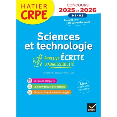 Image de Sciences et Techno CRPE 2025 2026 Epreuve écrite d&#039;admissibilité