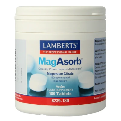 Afbeelding van Lamberts MagAsorb (magnesium citraat) 150 mg 180 tabletten