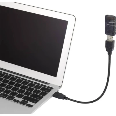 Afbeelding van Renkforce USB kabel 2.0 A stekker, bus 0.16 m Zwart Flexibele zwanenhalskabel, Vergulde steekcontacten RF 3999453