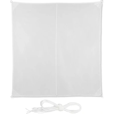 Afbeelding van Relaxdays schaduwdoek vierkant wit zonwering balkon weerbestendig uv bescherming 3 x m