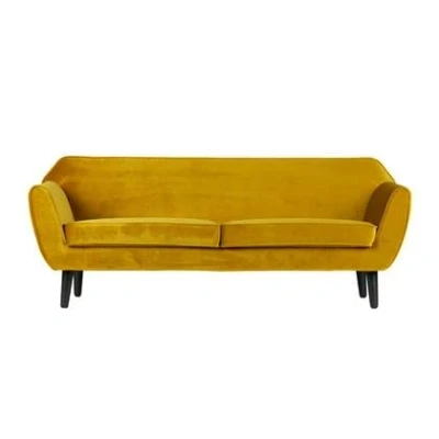 Afbeelding van Woood Rocco Sofa 187 Cm Fluweel Oker Bank Goud