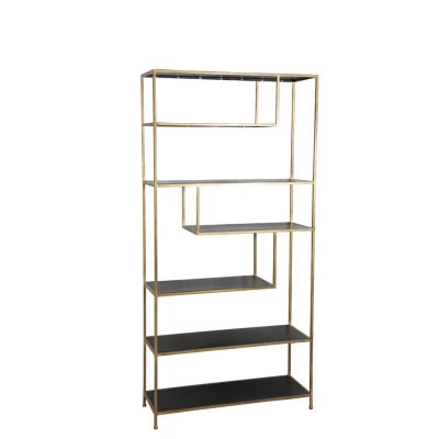 Afbeelding van Light&amp;living Kast open 100x35x203 cm YLAYA mat zwart goud