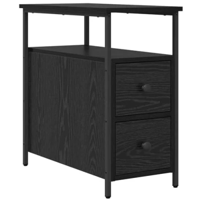 Afbeelding van vidaXL Nachtkastje met lade Zwart eiken 30 x 60 cm Bewerkt hout