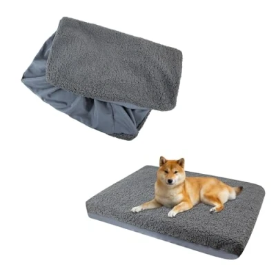 Afbeelding van Hondenbed, hondendeken, vervangende hoes voor honden, van zacht pluche, waterdicht, wasbaar, afneembare huisdieren, S 76 x 51 15 cm