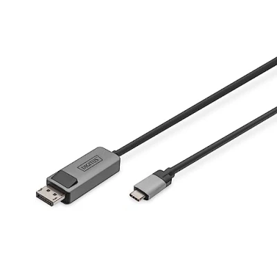 Afbeelding van 8K / 30 Hz. Câble adaptateur USB Type C vers DP HBR3, gaine aluminium, noir, 3 m