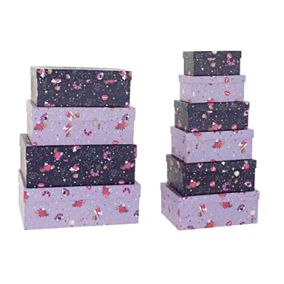 Afbeelding van Set van opstapelbare opbergboxen DKD Home Decor Kinderen Karton